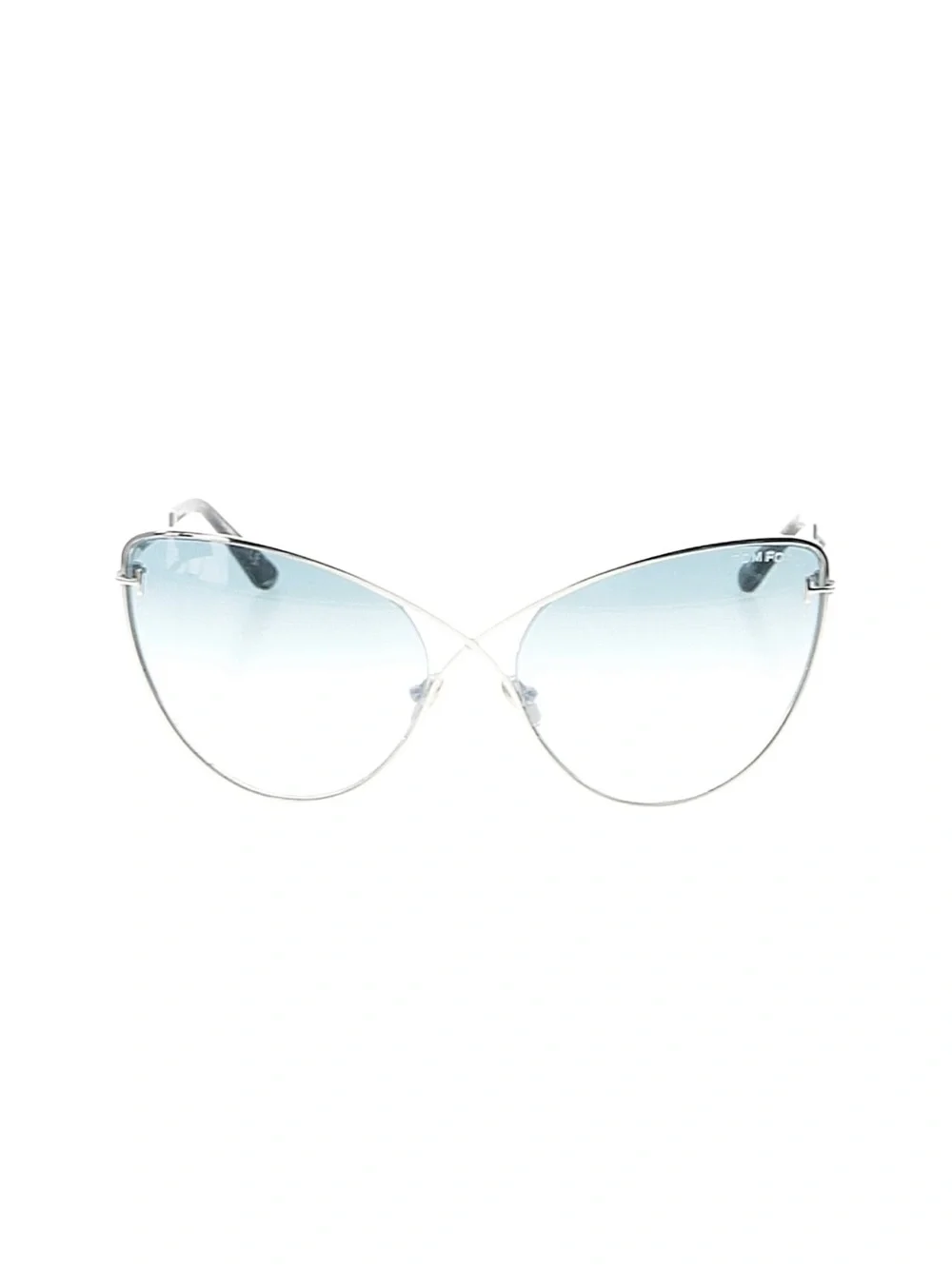 Tom Ford Silver Metal Cat-Eye Sunglasses with Gray Lenses